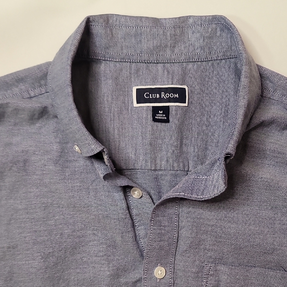Club Room Blue Casual Button Down Shirt